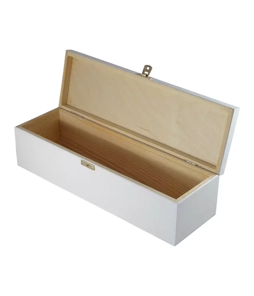 Skrzynka drewniana biała zamykana na 1 but.