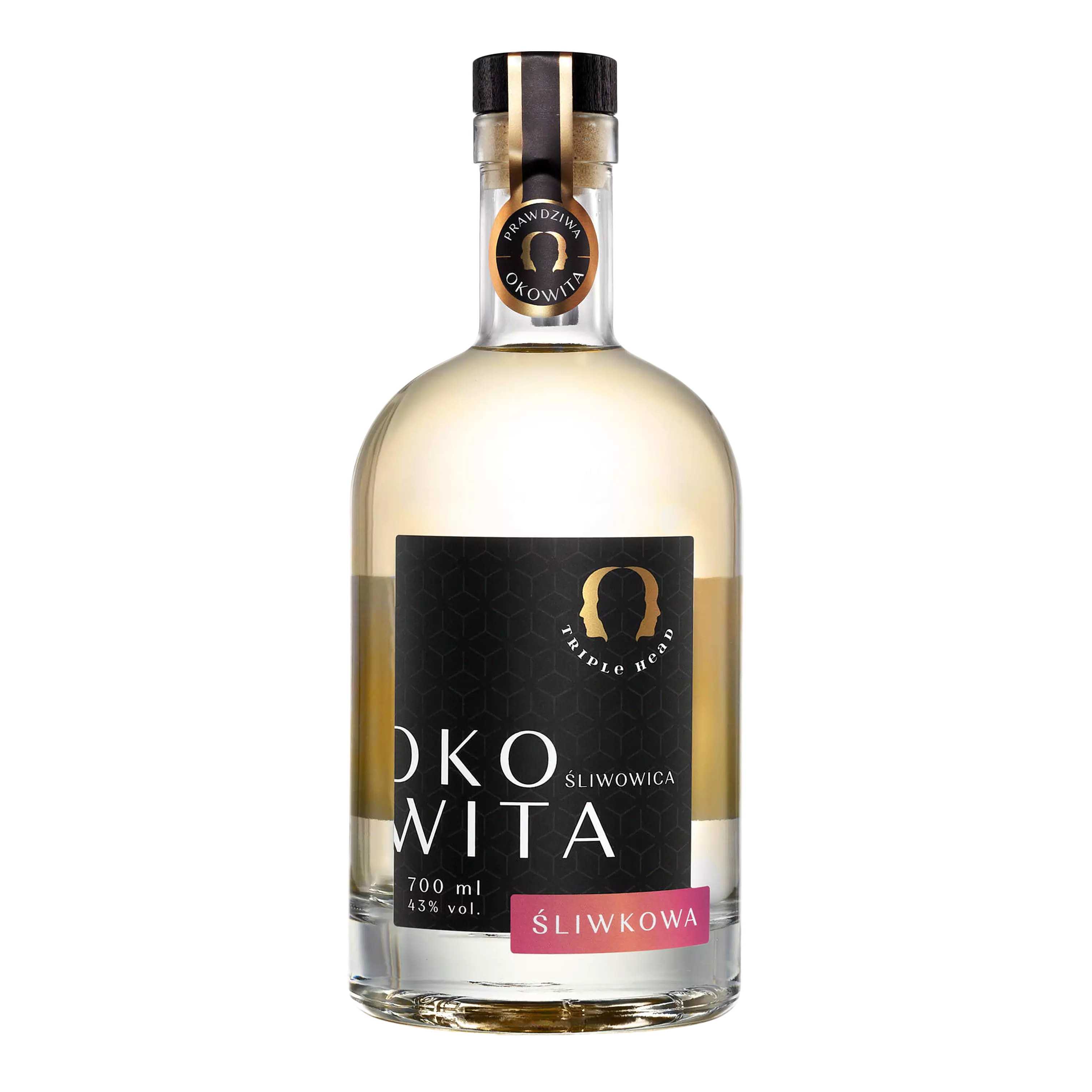 Wódka Silesia Distillery Triple Head Okowita śliwkowa starzona 43% 0,7